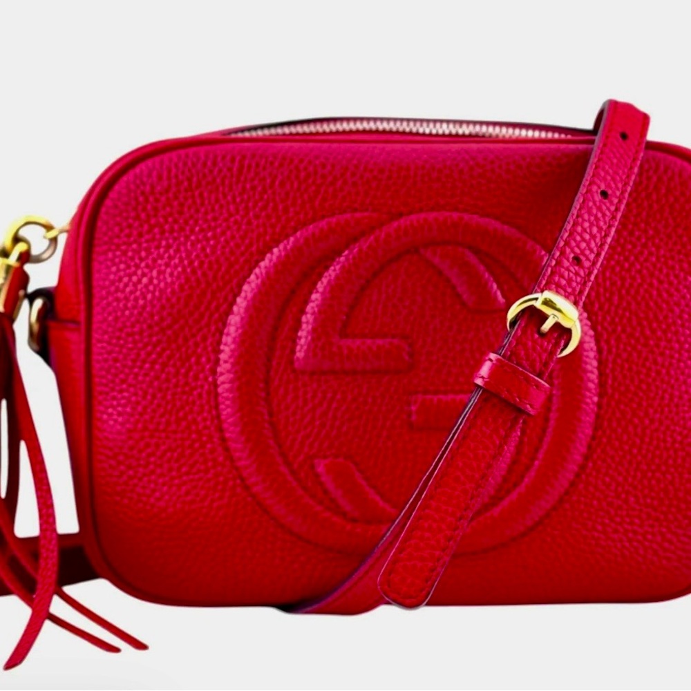 Gucci Red Crossbody Bag with Gold Details